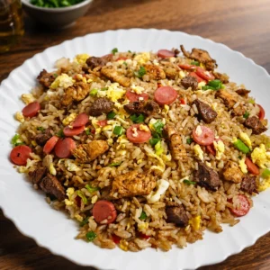 Arroz chaufa Mixto de carne y pollo