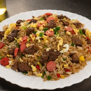 arroz chaufa individual de pollo, carne o cerdo