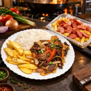 Lomo saltado de carne salchipapas webp