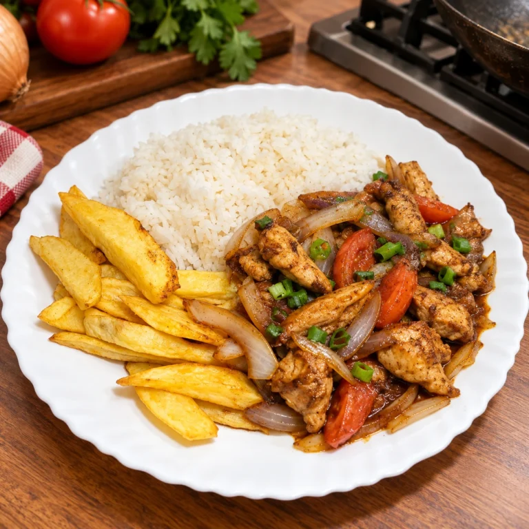 Lomo saltado de pollo - Chifa & Sazón